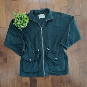 Vintage FairSet Forest Green Zip Front Fleece Jacket